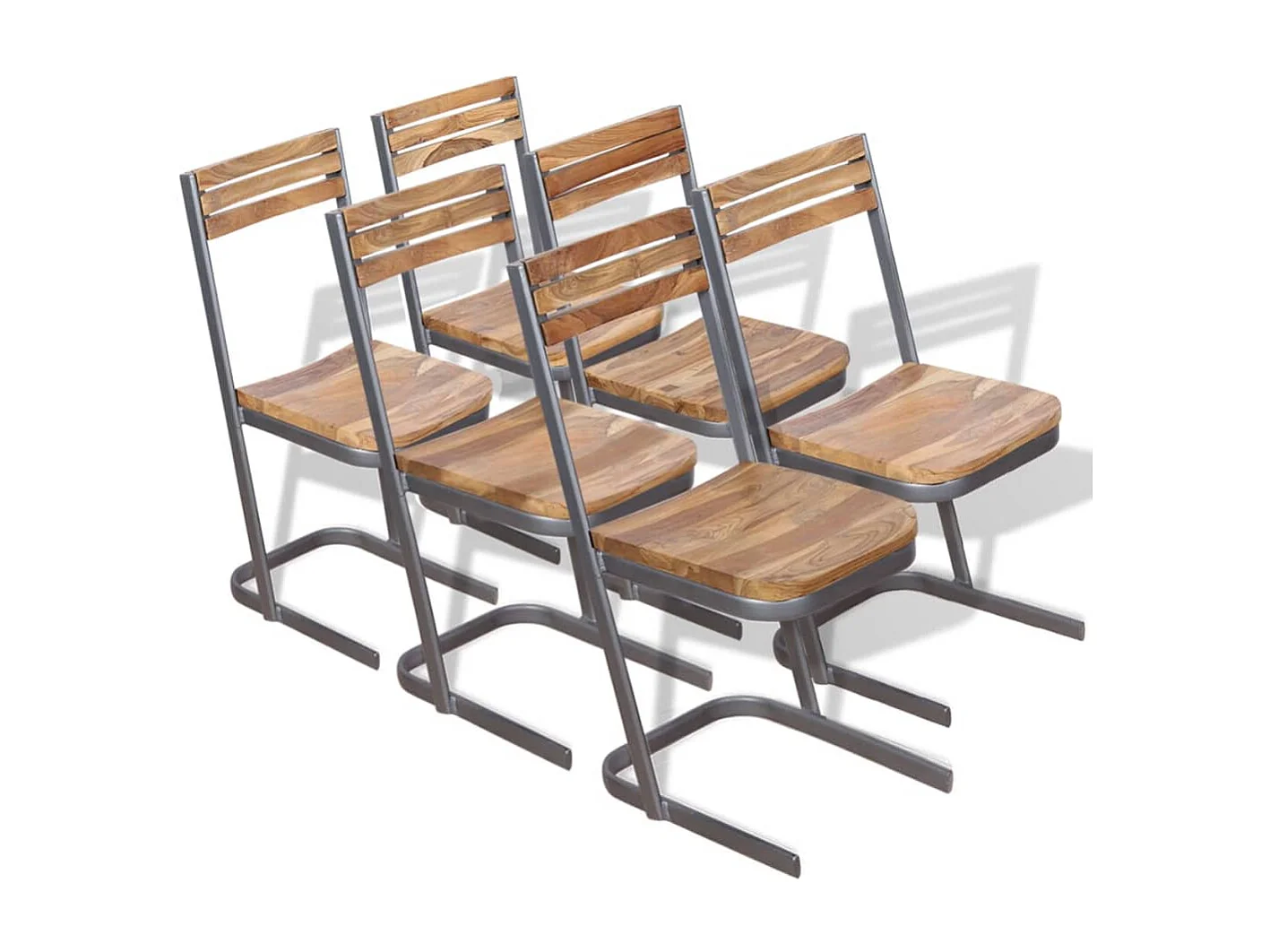 Chaises à manger lot de 6 bois de teck massif