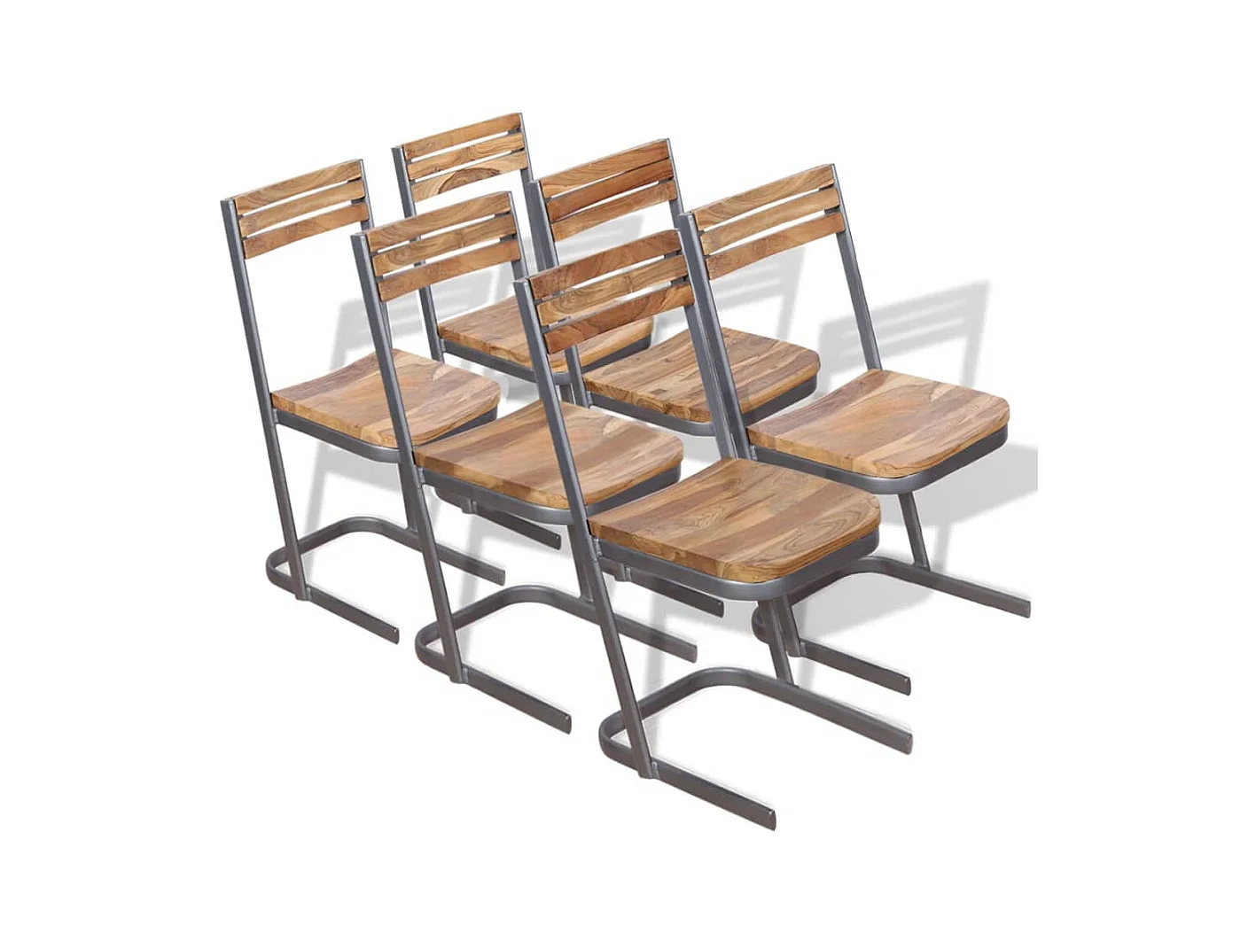 Chaises à manger lot de 6 bois de teck massif