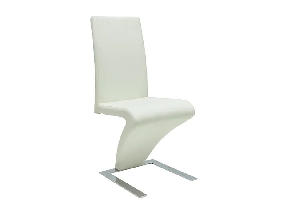 Chaises à manger lot de 2 blanc similicuir