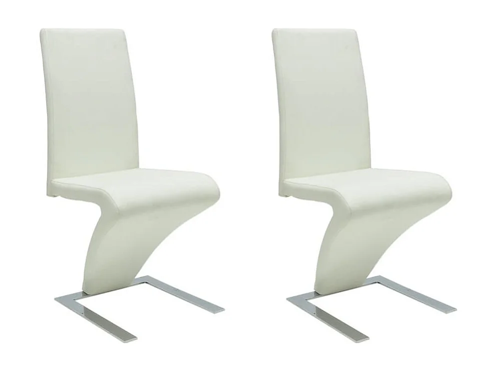 Sillas de comedor 2 unidades cuero sintético blanco