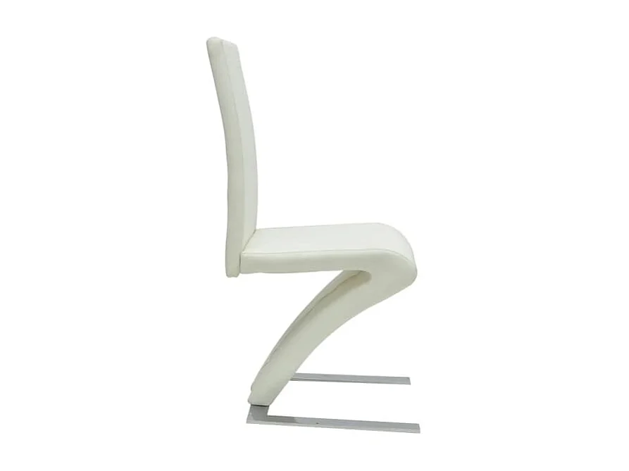 Sillas de comedor 2 unidades cuero sintético blanco