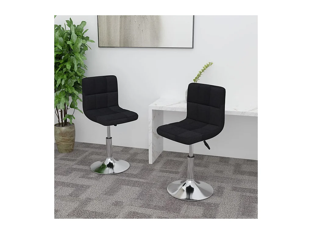 Chaises pivotantes à manger lot de 2 noir tissu