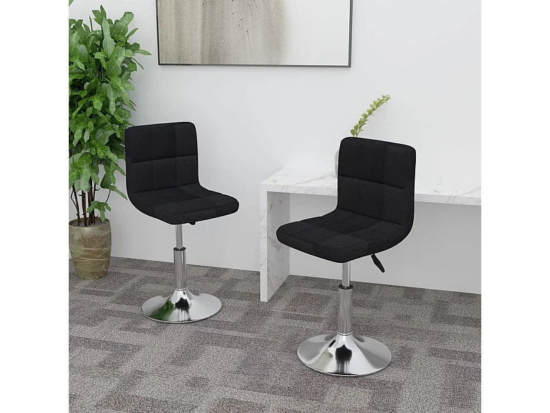 Chaises pivotantes à manger lot de 2 noir tissu