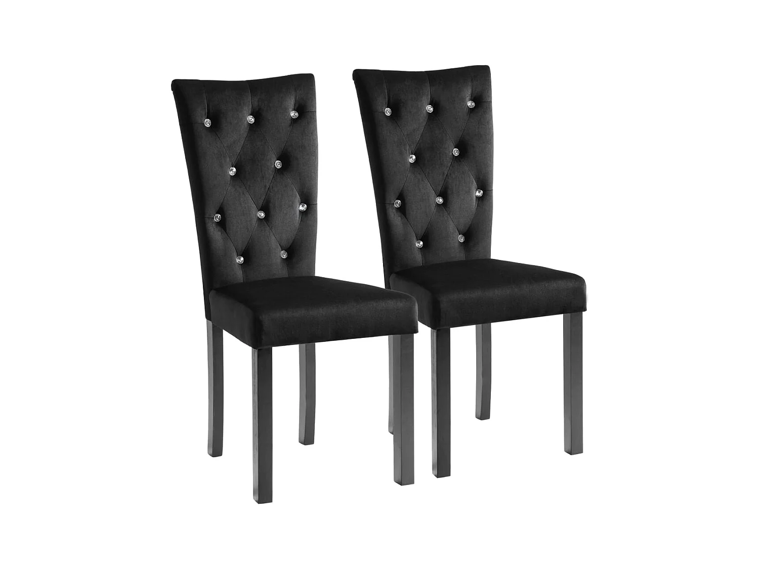 Chaises à manger lot de 2 Noir Velours