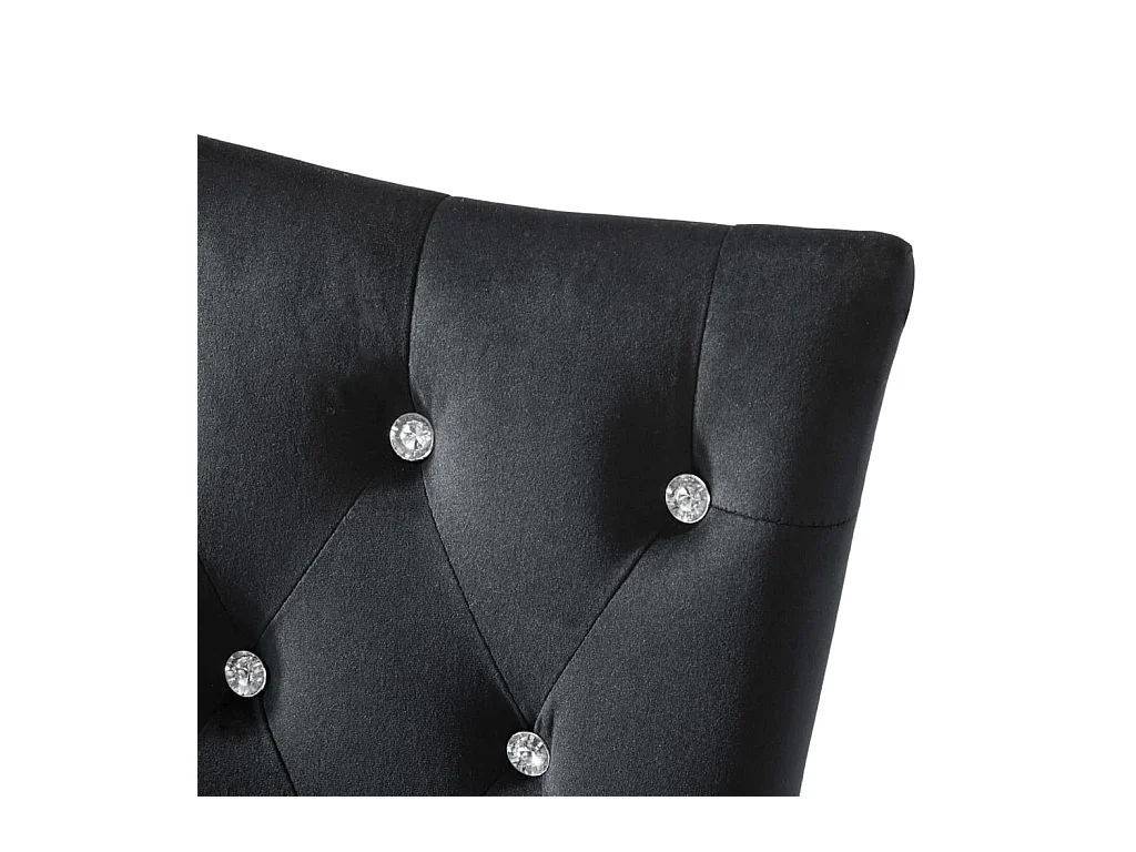 Chaises à manger lot de 2 Noir Velours