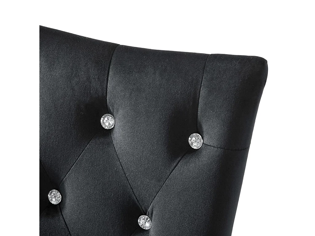 Chaises à manger lot de 2 Noir Velours