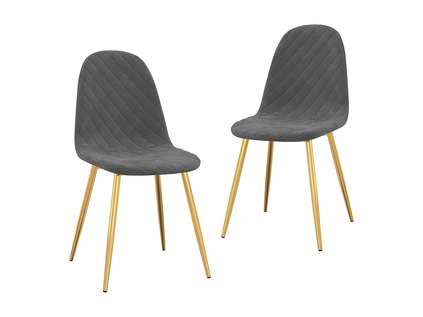 Chaises à manger lot de 2 gris foncé velours
