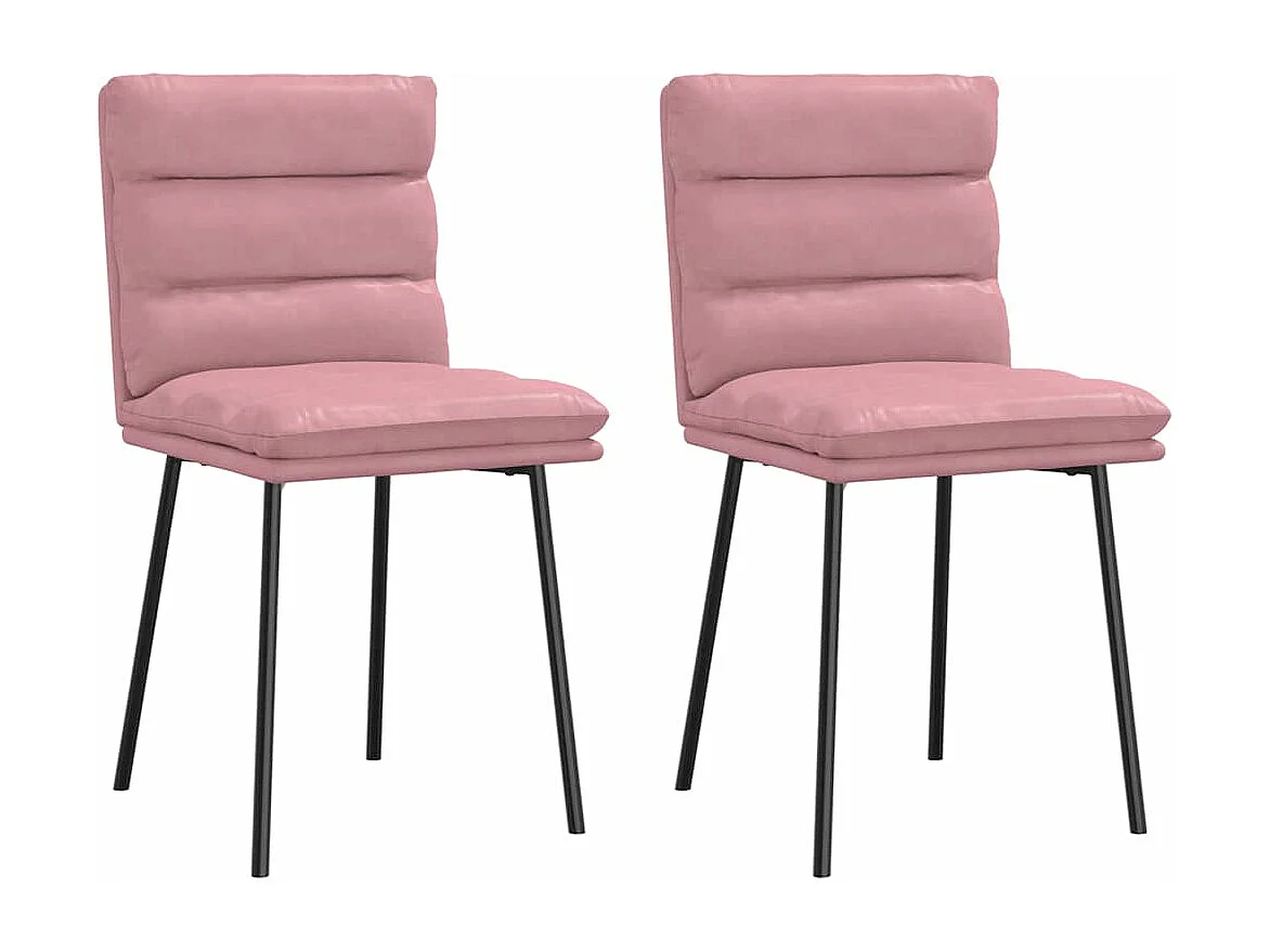 Eetkamerstoelen 2 st fluweel roze