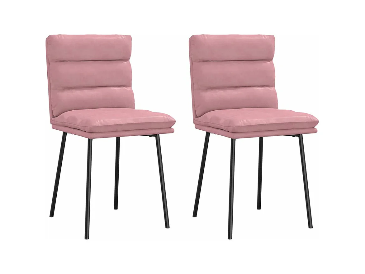Sillas de comedor 2 unidades terciopelo rosa