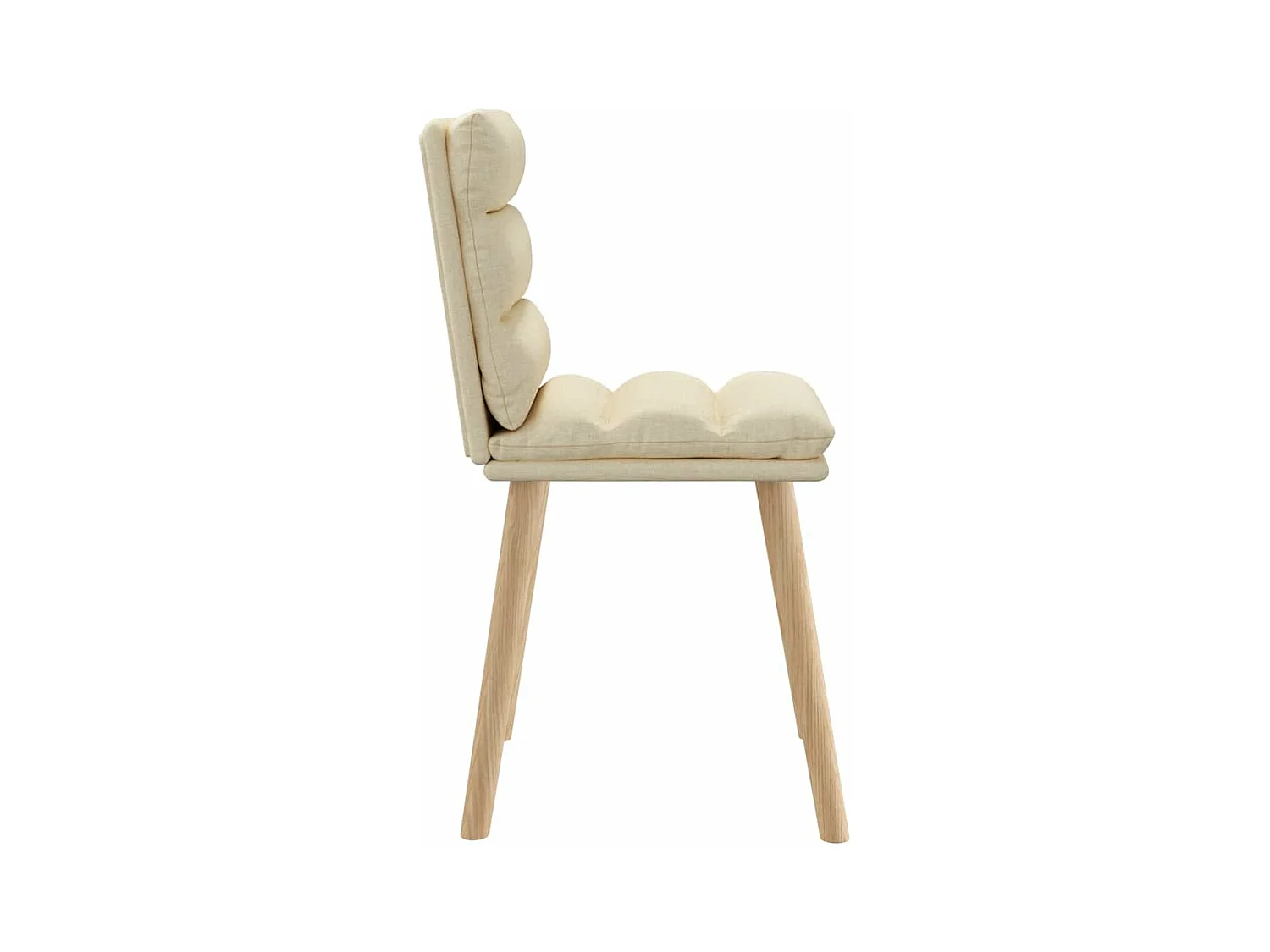 Chaises à manger lot de 4 crème tissu