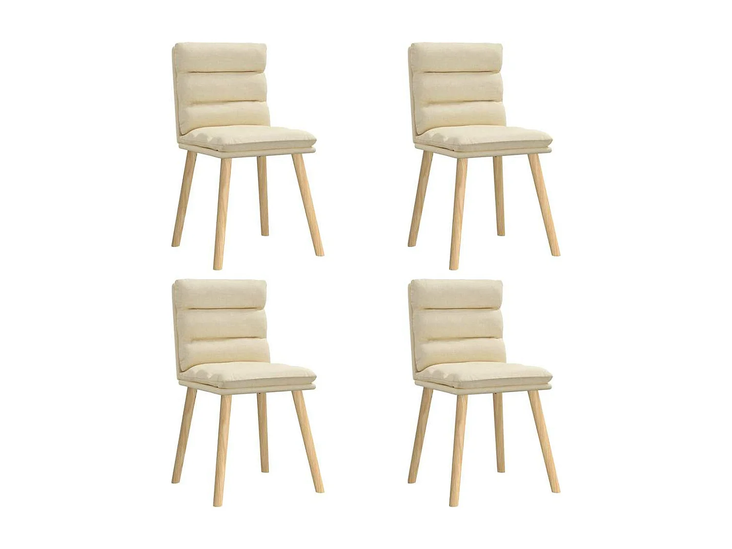 Chaises à manger lot de 4 crème tissu