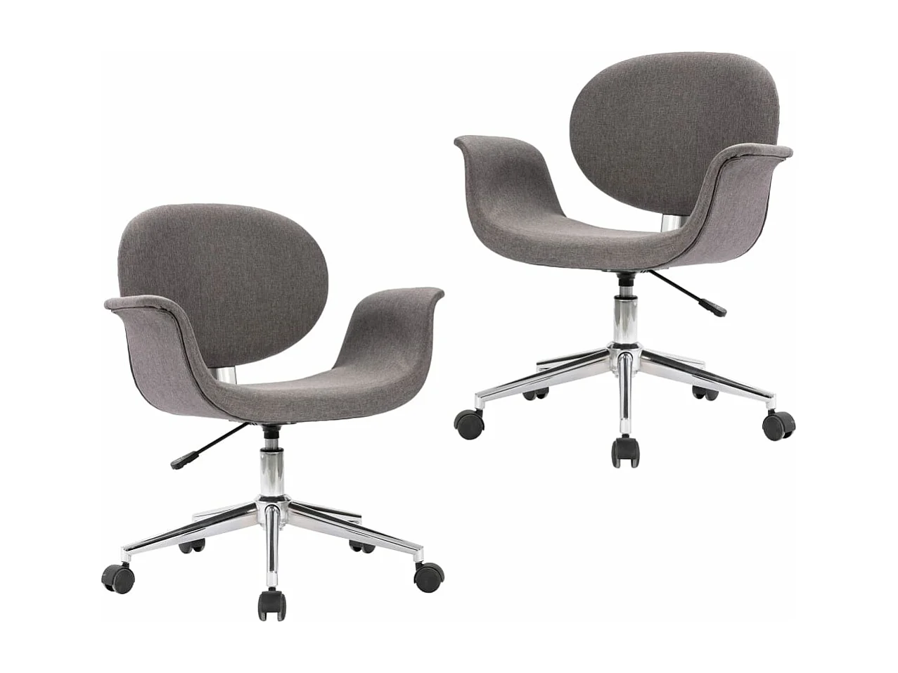 Eetkamerstoelen draaibaar 2 st stof grijs