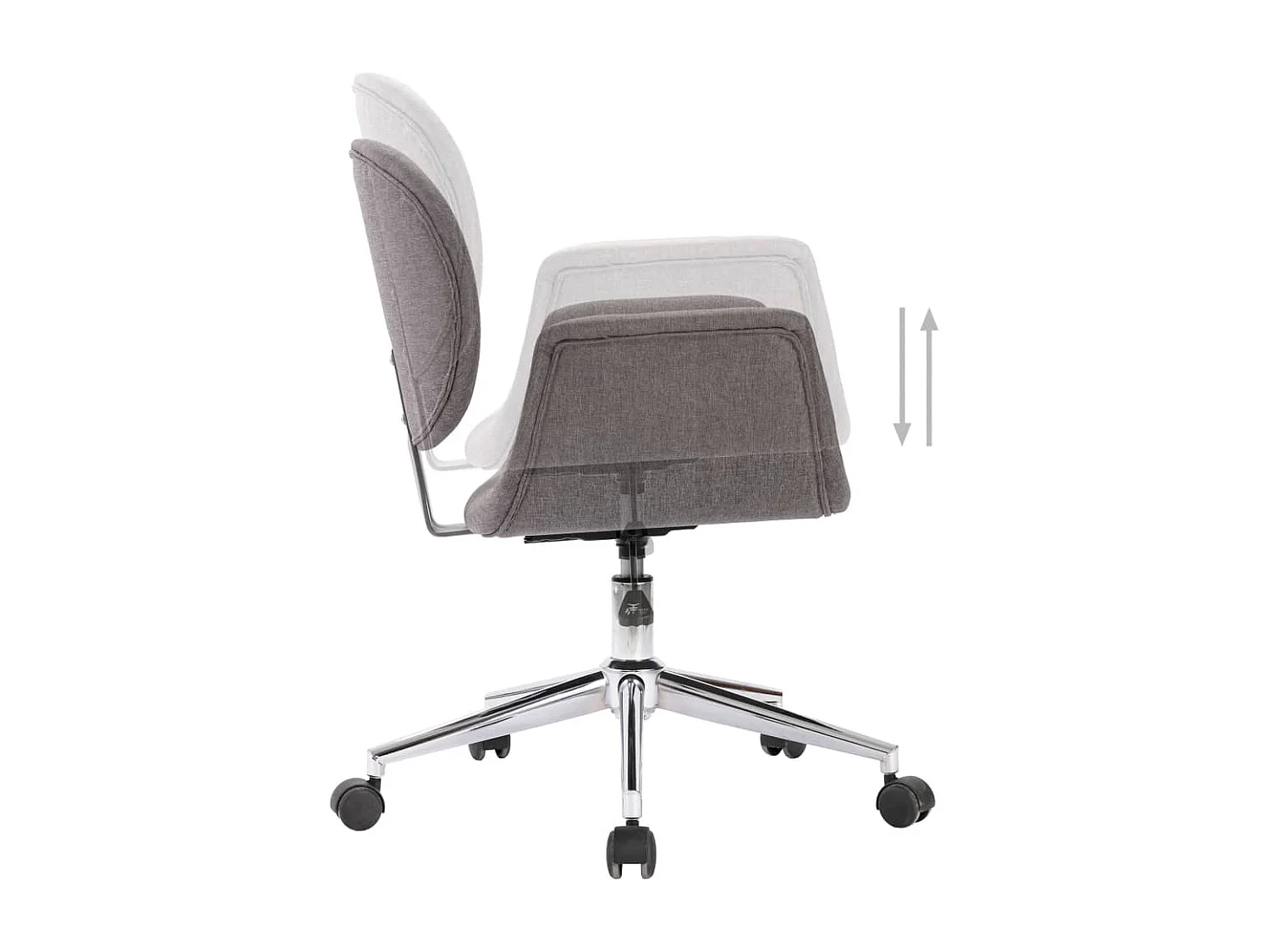 Eetkamerstoelen draaibaar 2 st stof grijs