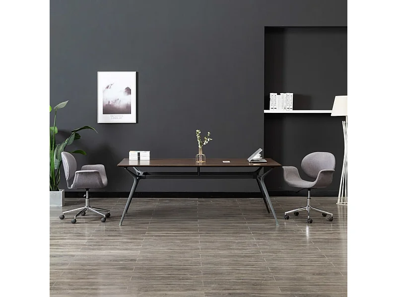 Sillas de comedor giratorias 2 unidades tela gris