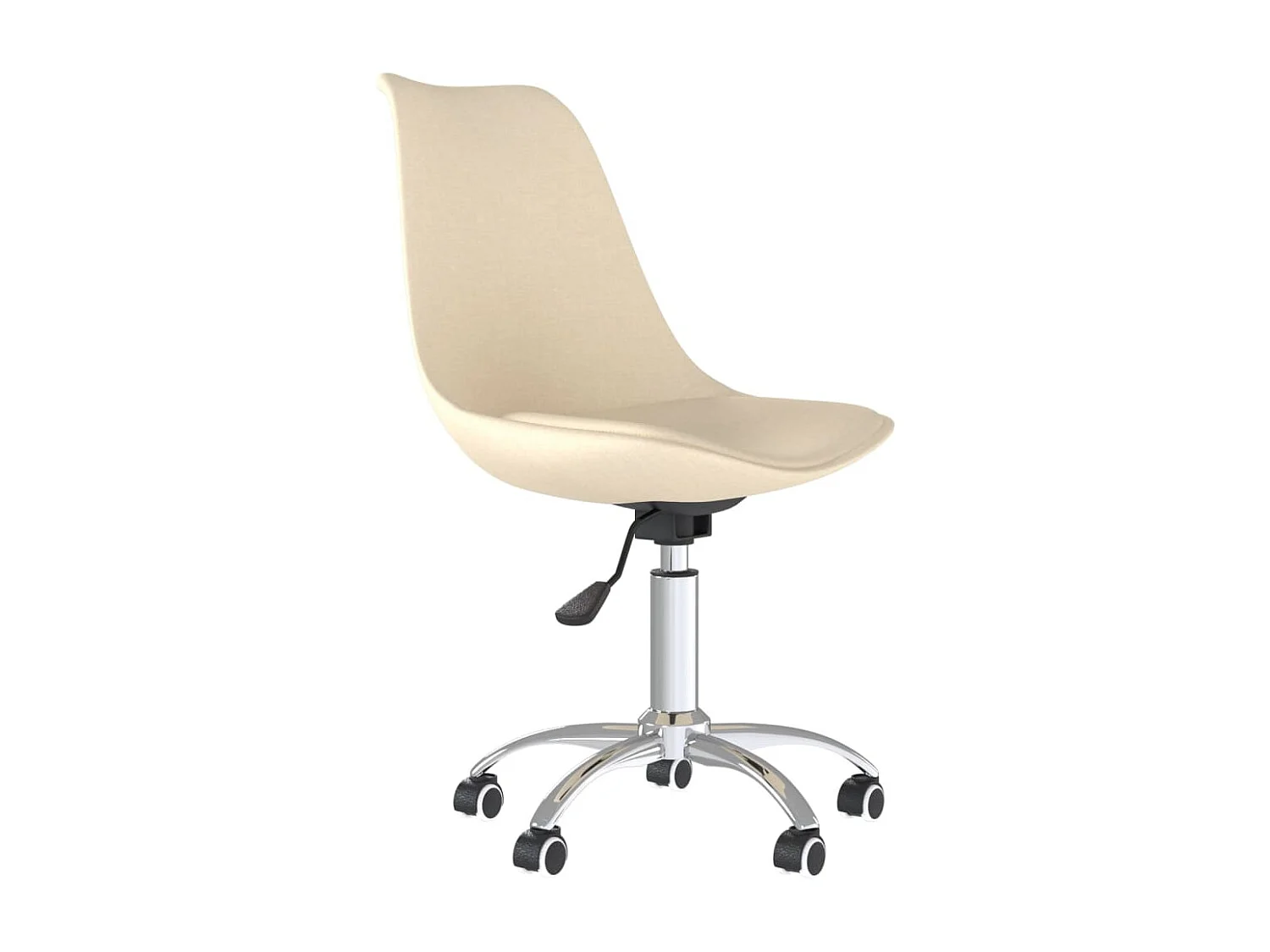 Eetkamerstoelen 2 st draaibaar stof crèmekleurig