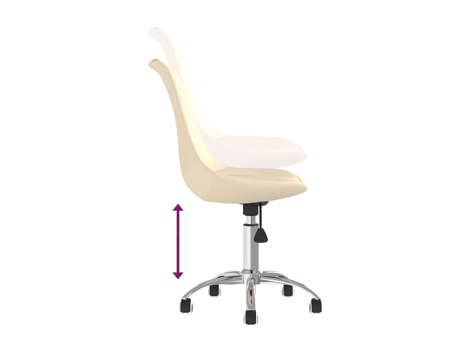 Chaises pivotantes à manger lot de 2 Crème Tissu