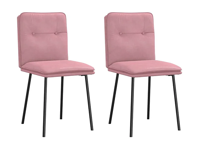 Cadeiras de jantar 2 peças veludo rosa