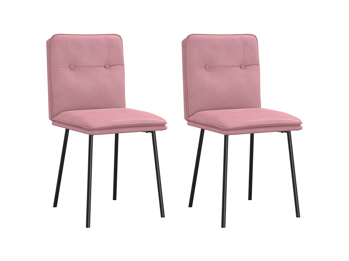 Sillas de comedor 2 unidades terciopelo rosa