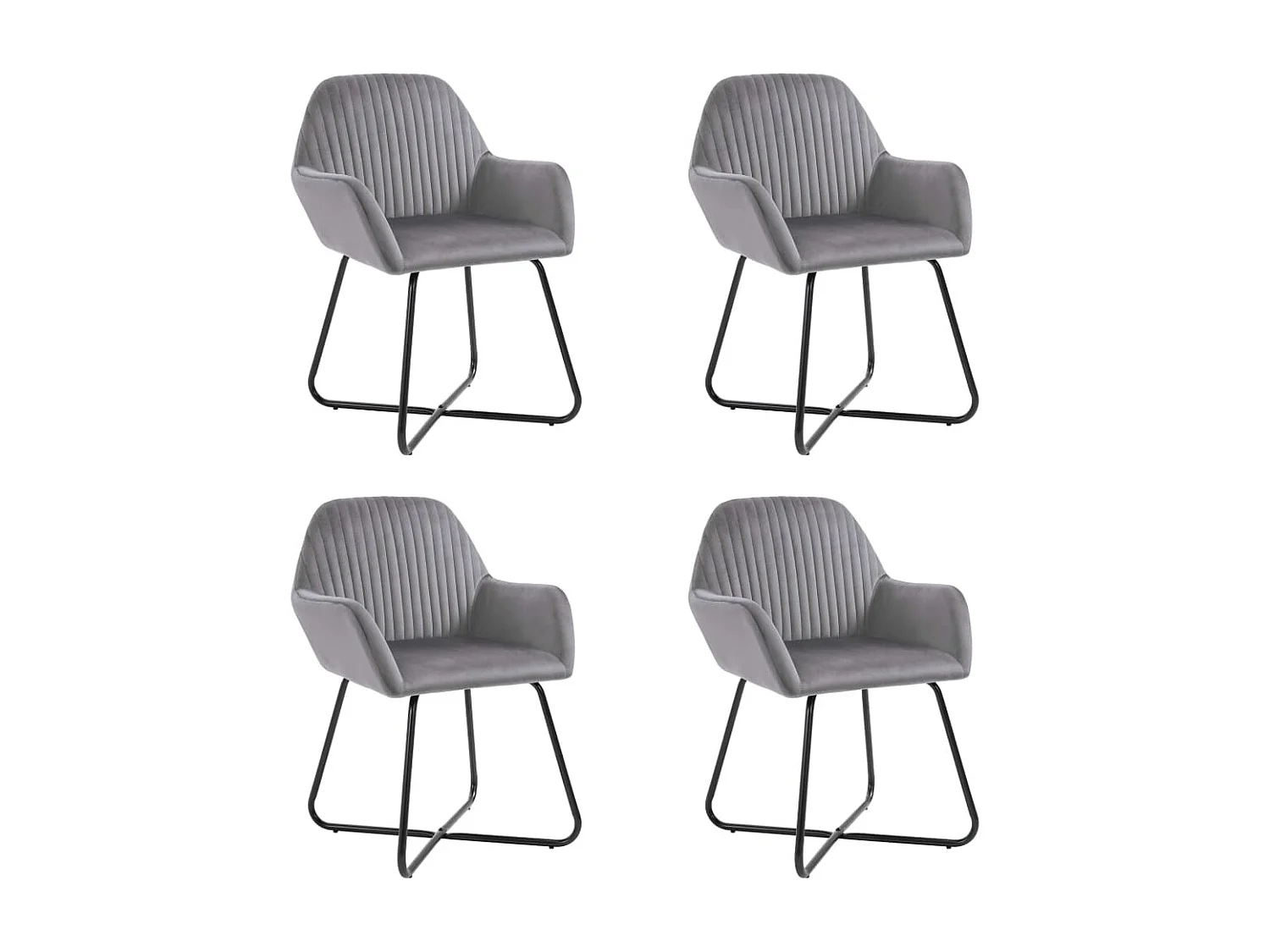 Chaises à manger lot de 4 gris velours
