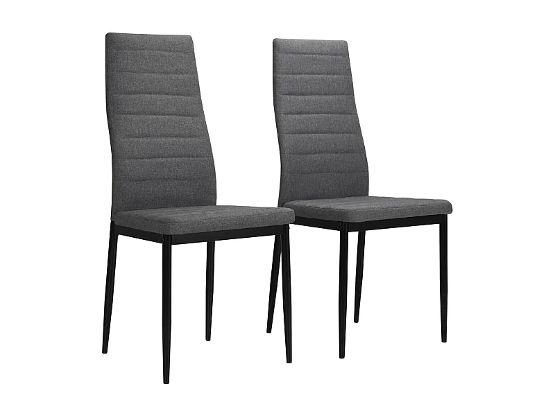 Chaises à manger lot de 2 gris clair tissu