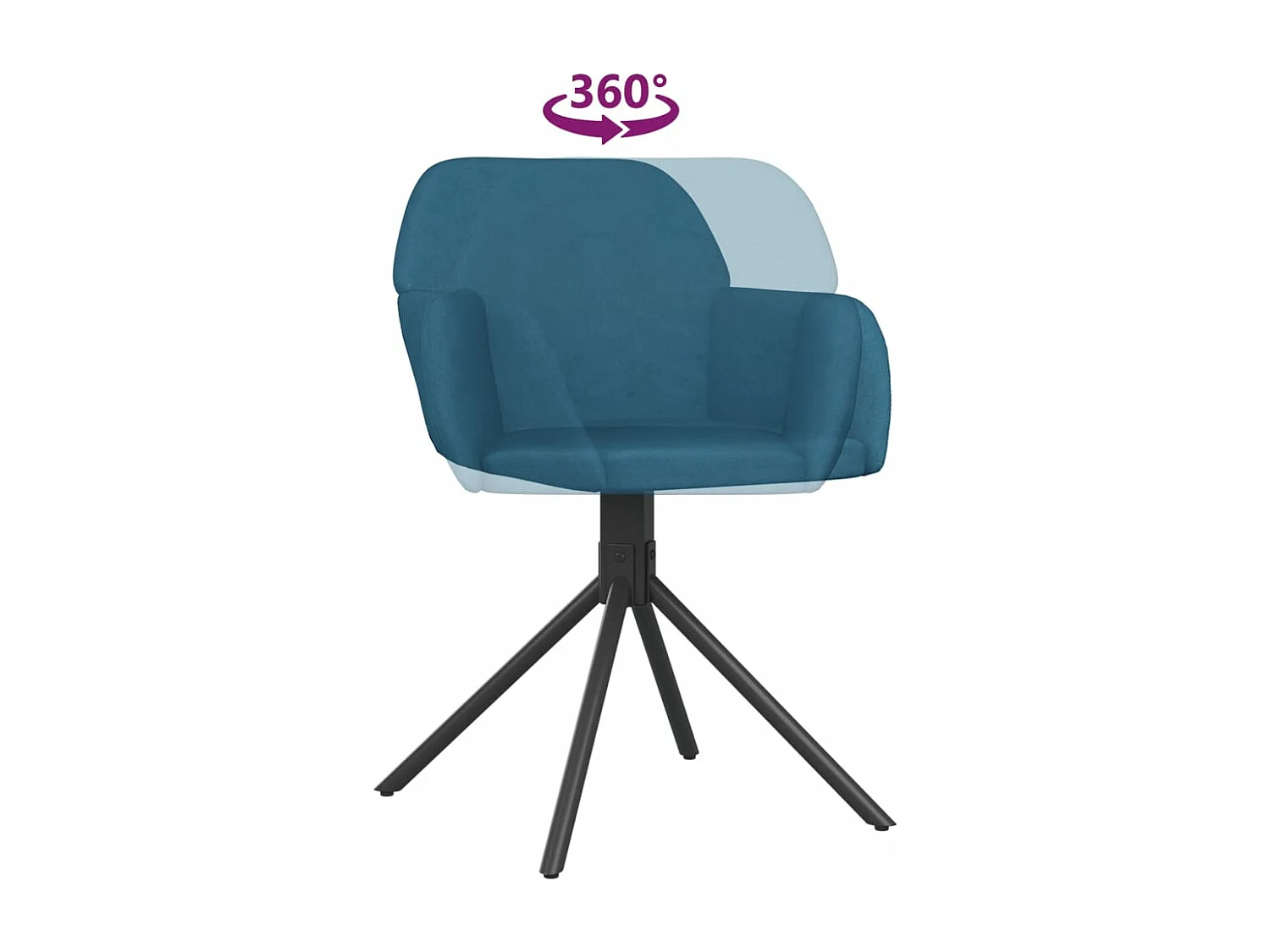 Chaises pivotantes à manger lot de 2 Bleu Velours