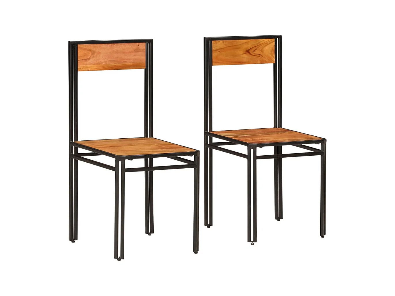 Chaises à manger lot de 2 bois d'acacia massif
