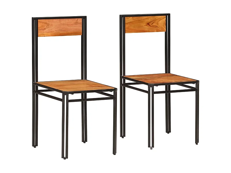 Chaises à manger lot de 2 bois d'acacia massif