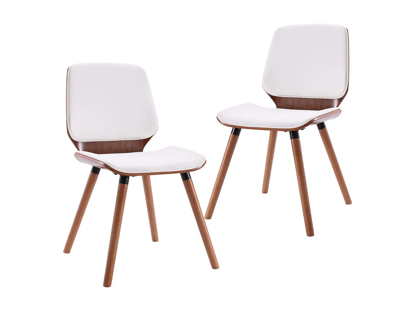 Sillas de comedor 2 unidades cuero sintético blanco