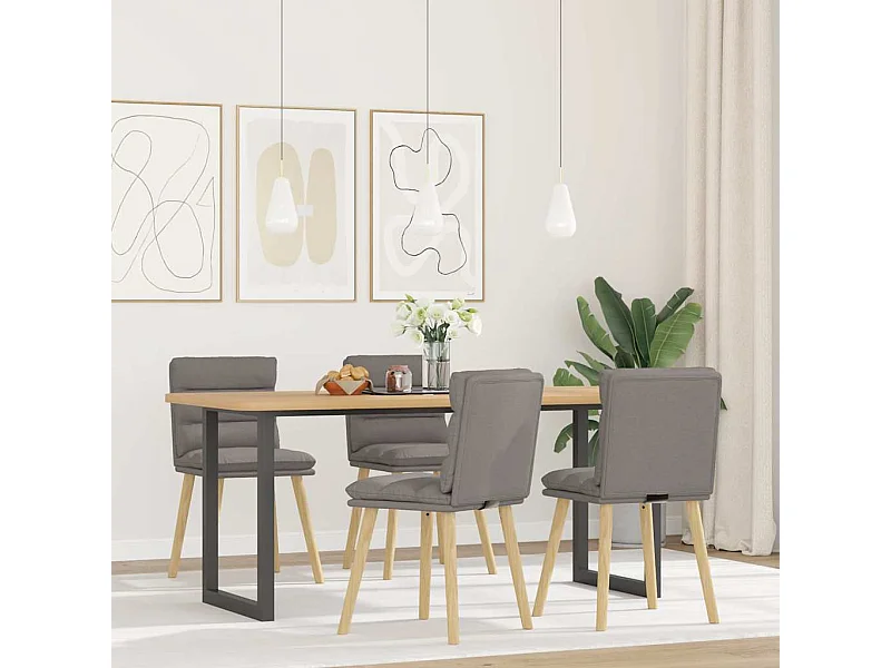 Chaises à manger lot de 4 taupe tissu