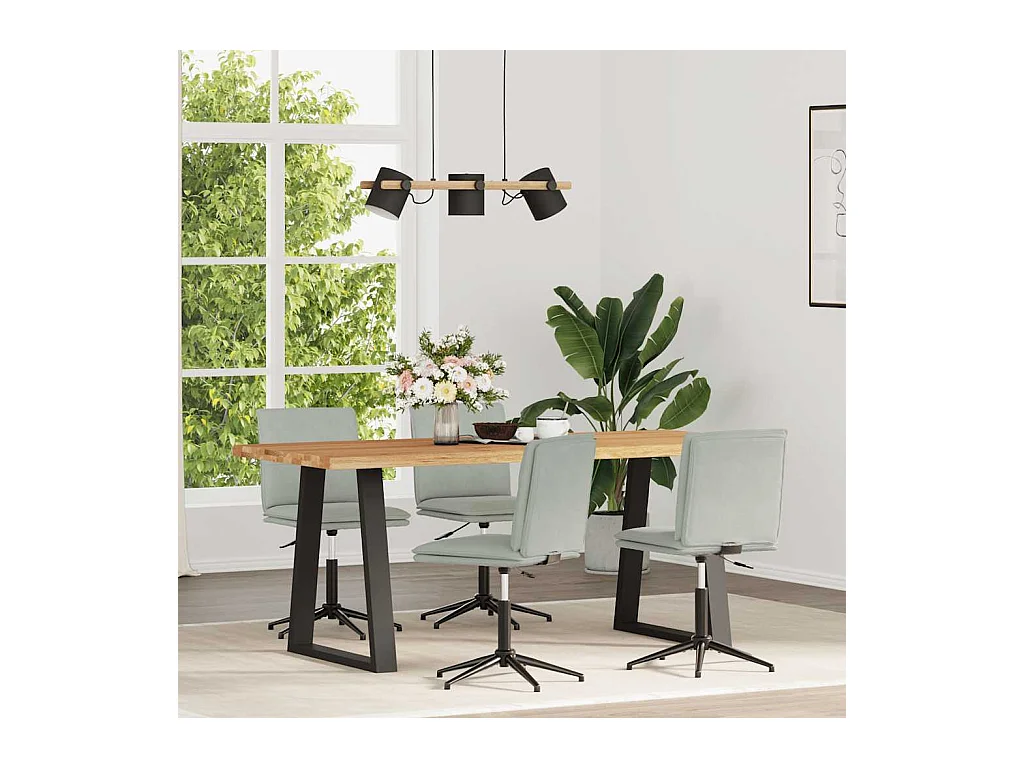 Chaises à manger lot de 4 Gris clair Velours