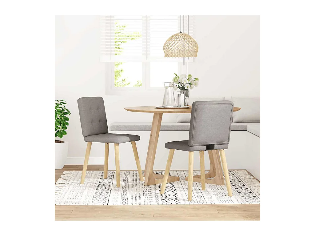 Chaises à manger lot de 2 taupe tissu