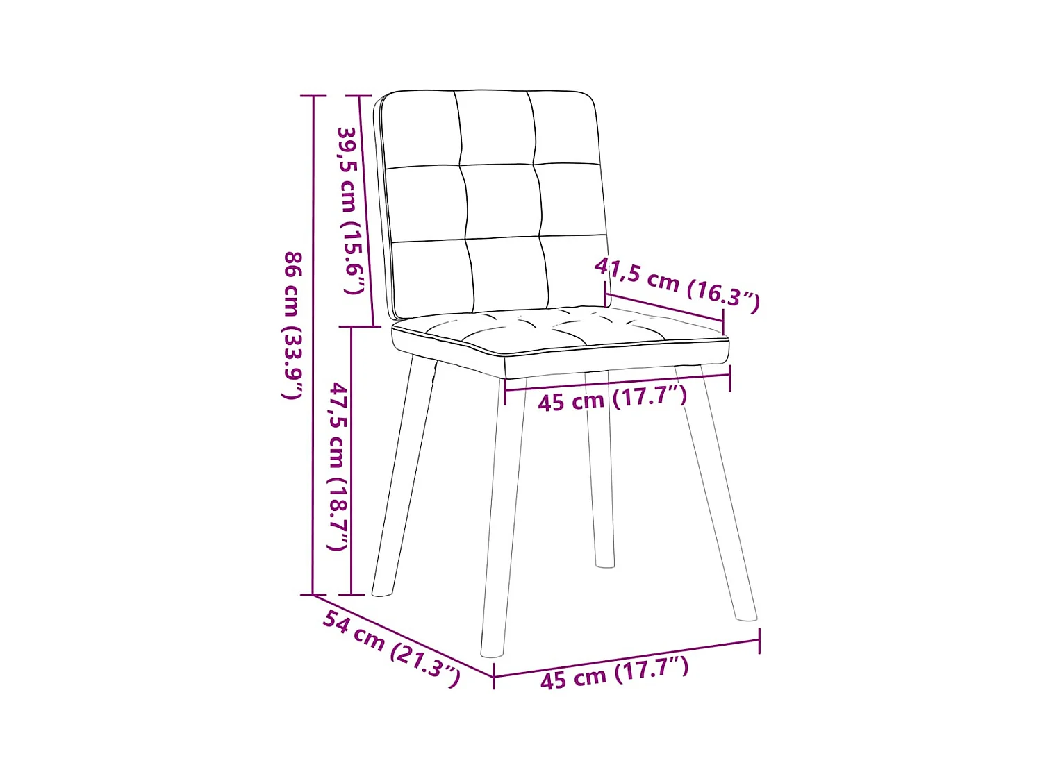Chaises à manger lot de 2 taupe tissu