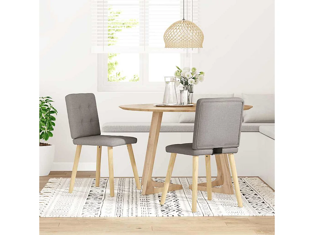 Chaises à manger lot de 2 taupe tissu