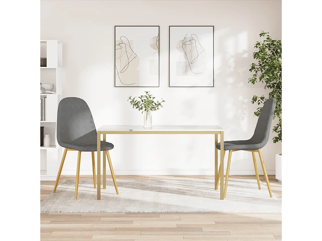 Chaises à manger lot de 2 gris clair velours