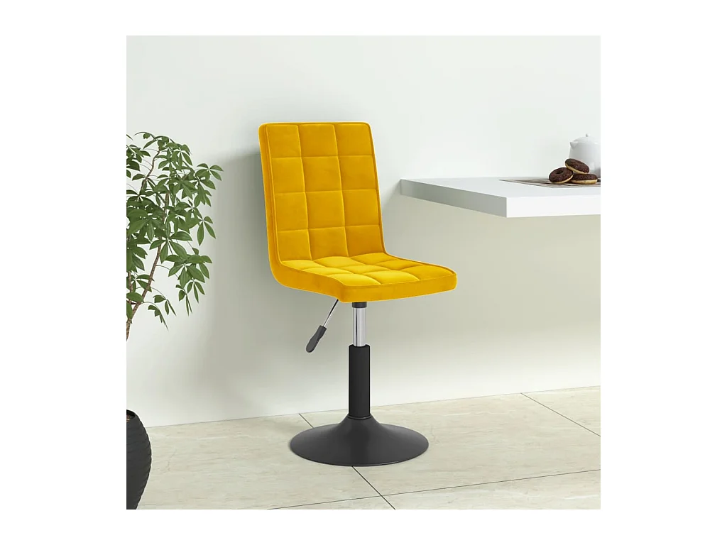 Chaises à manger pivotantes lot de 6 jaune moutarde velours