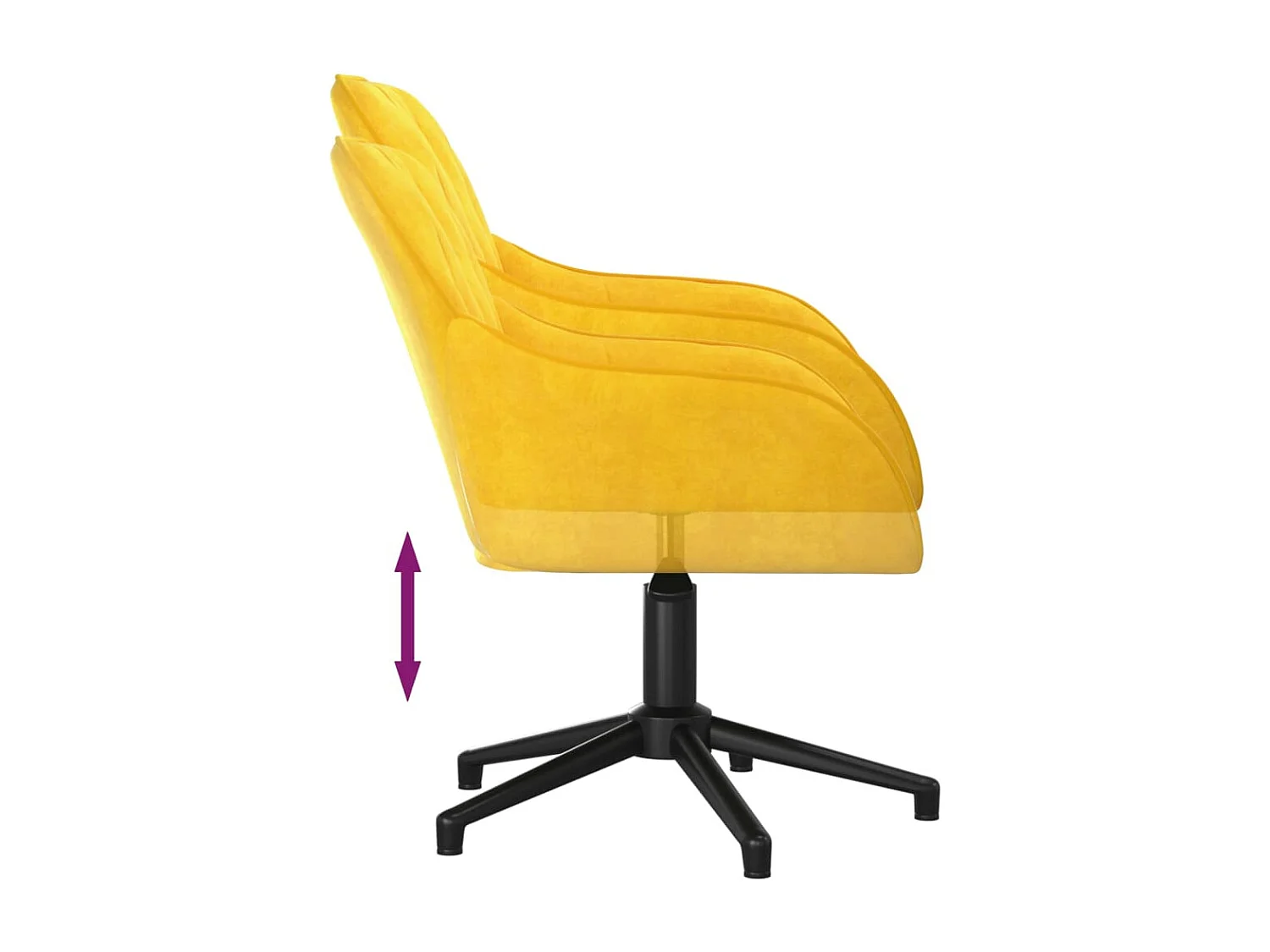 Chaises pivotantes à manger lot de 2 Jaune Velours