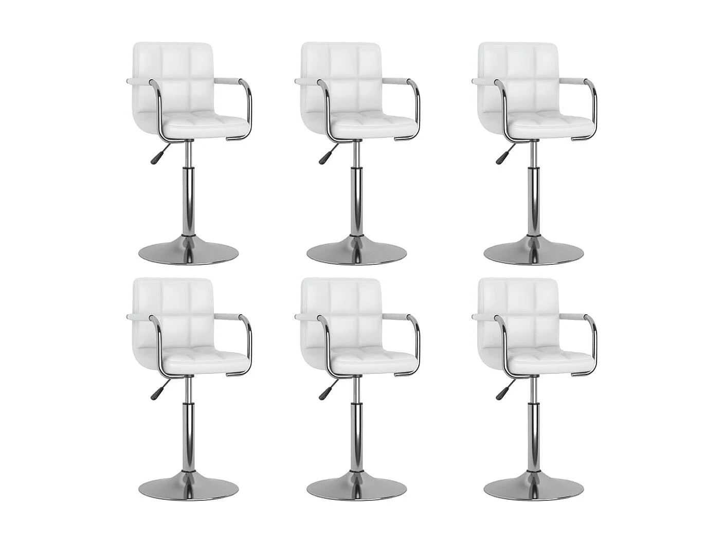 Chaises pivotantes à manger lot de 6 blanc similicuir