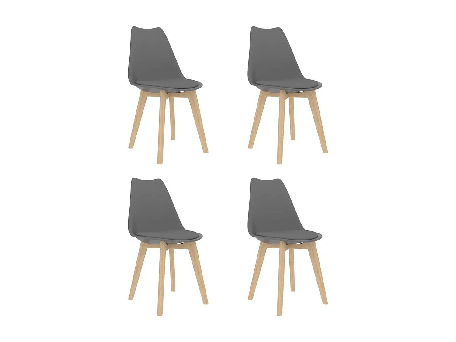 Eetkamerstoelen 4 stukkenkunststof grijs