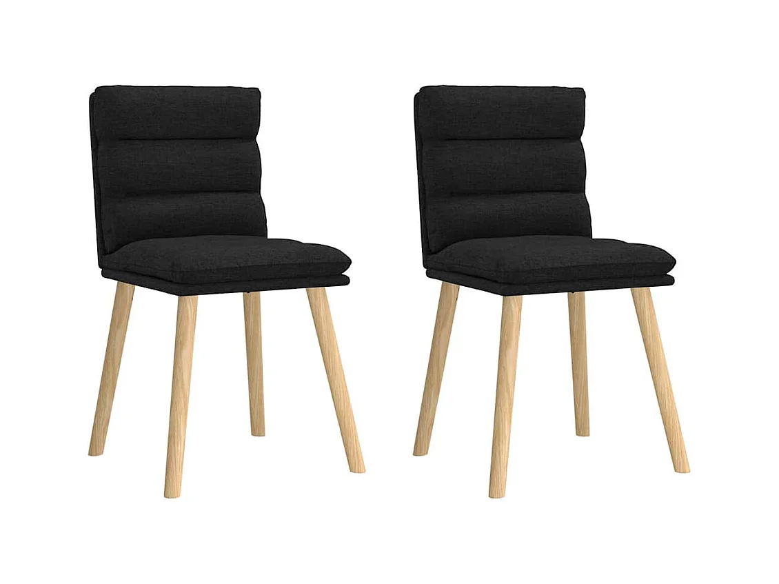 Chaises à manger lot de 2 noir tissu