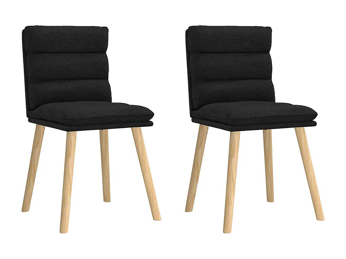 Chaises à manger lot de 2 noir tissu