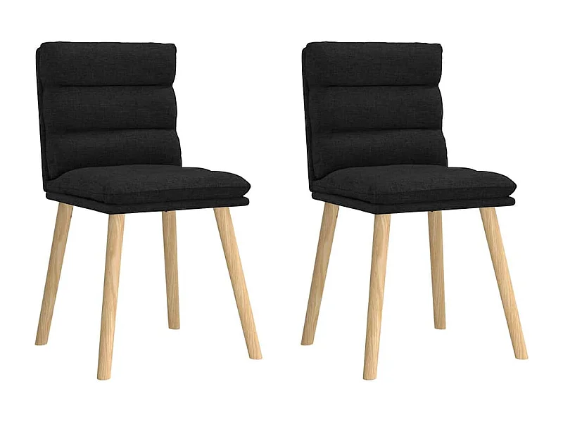 Eetkamerstoelen 2 st stof zwart