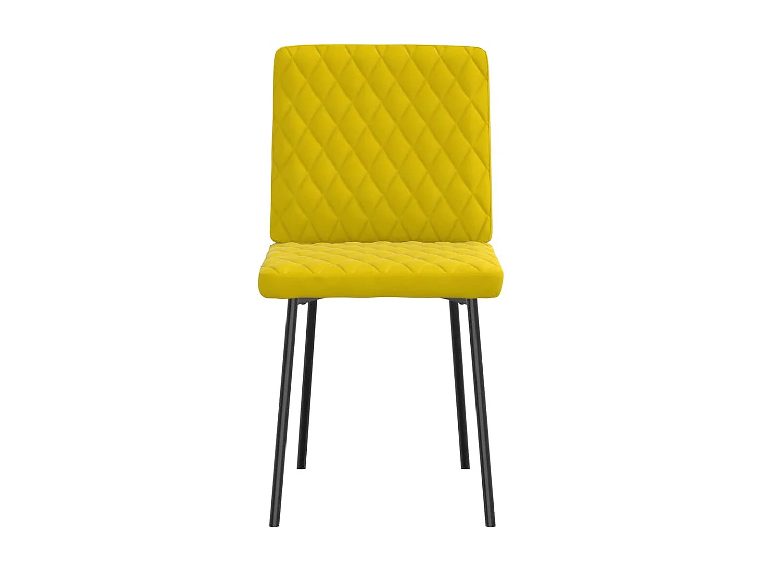 Chaises à manger lot de 4 jaune velours