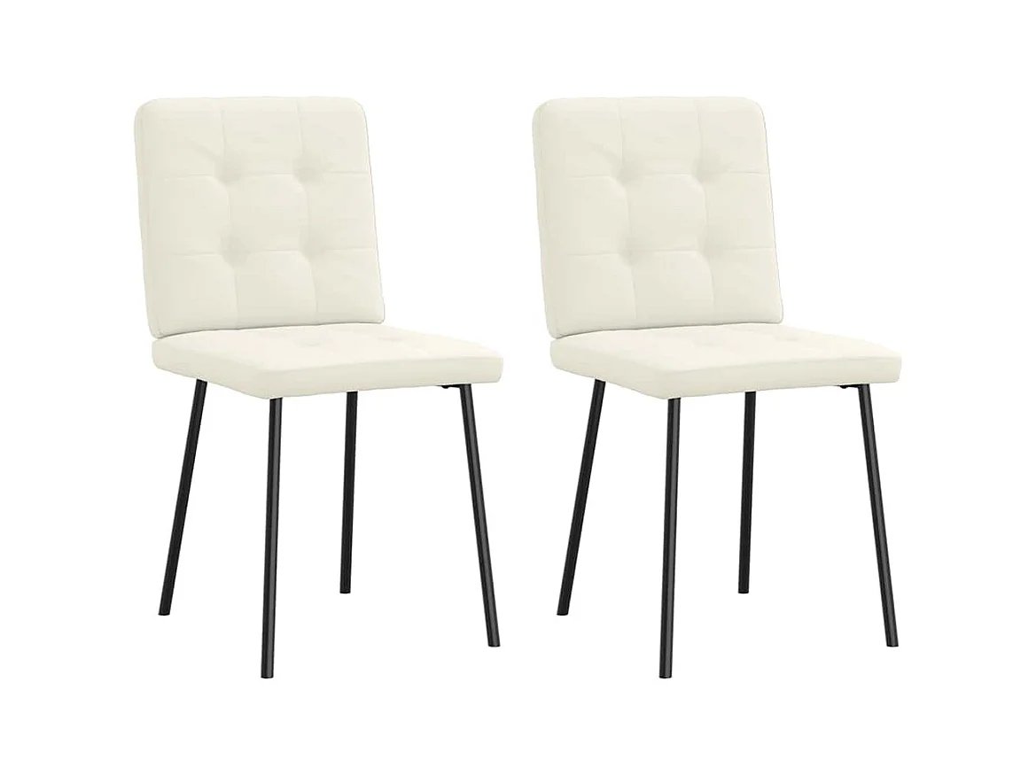 Chaises à manger lot de 2 Crème Velours