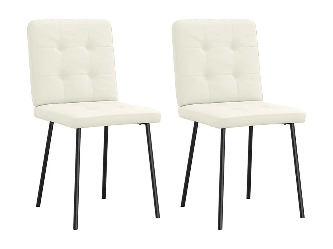 Chaises à manger lot de 2 Crème Velours