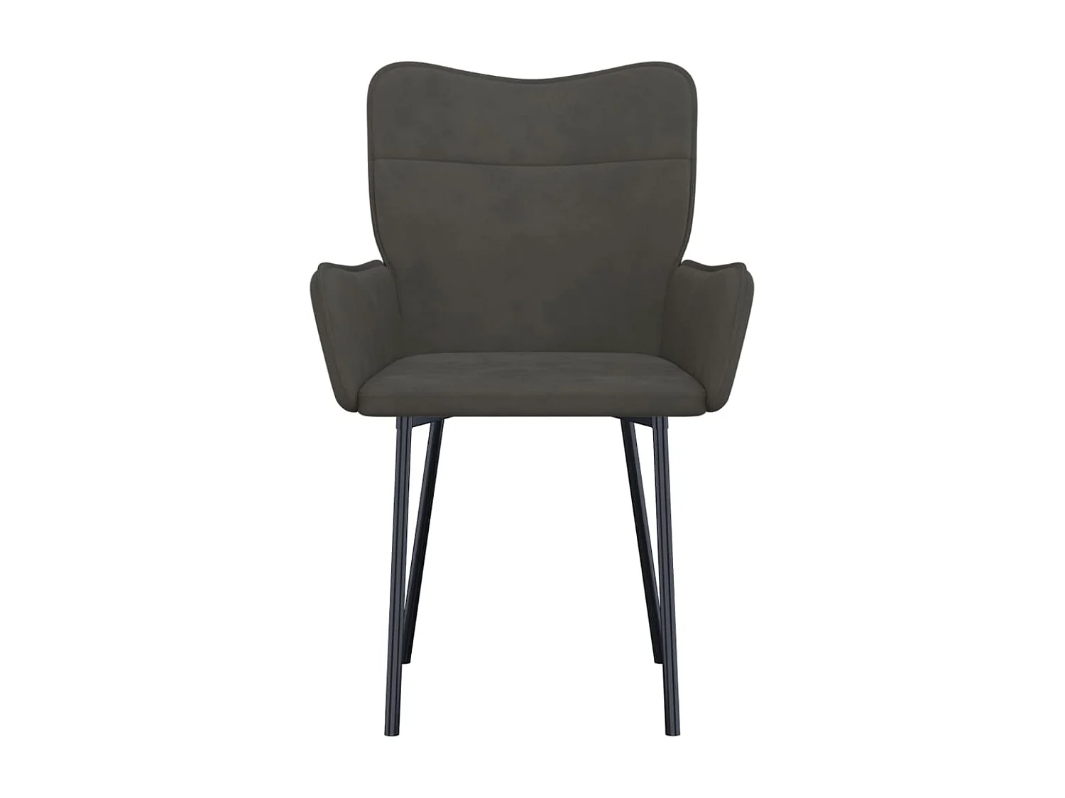 Chaises à manger lot de 2 Gris foncé Velours