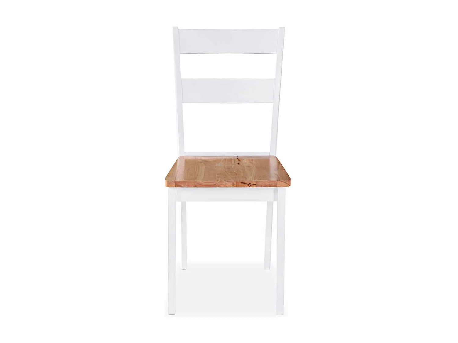 Chaises à manger lot de 6 blanc bois d'hévéa