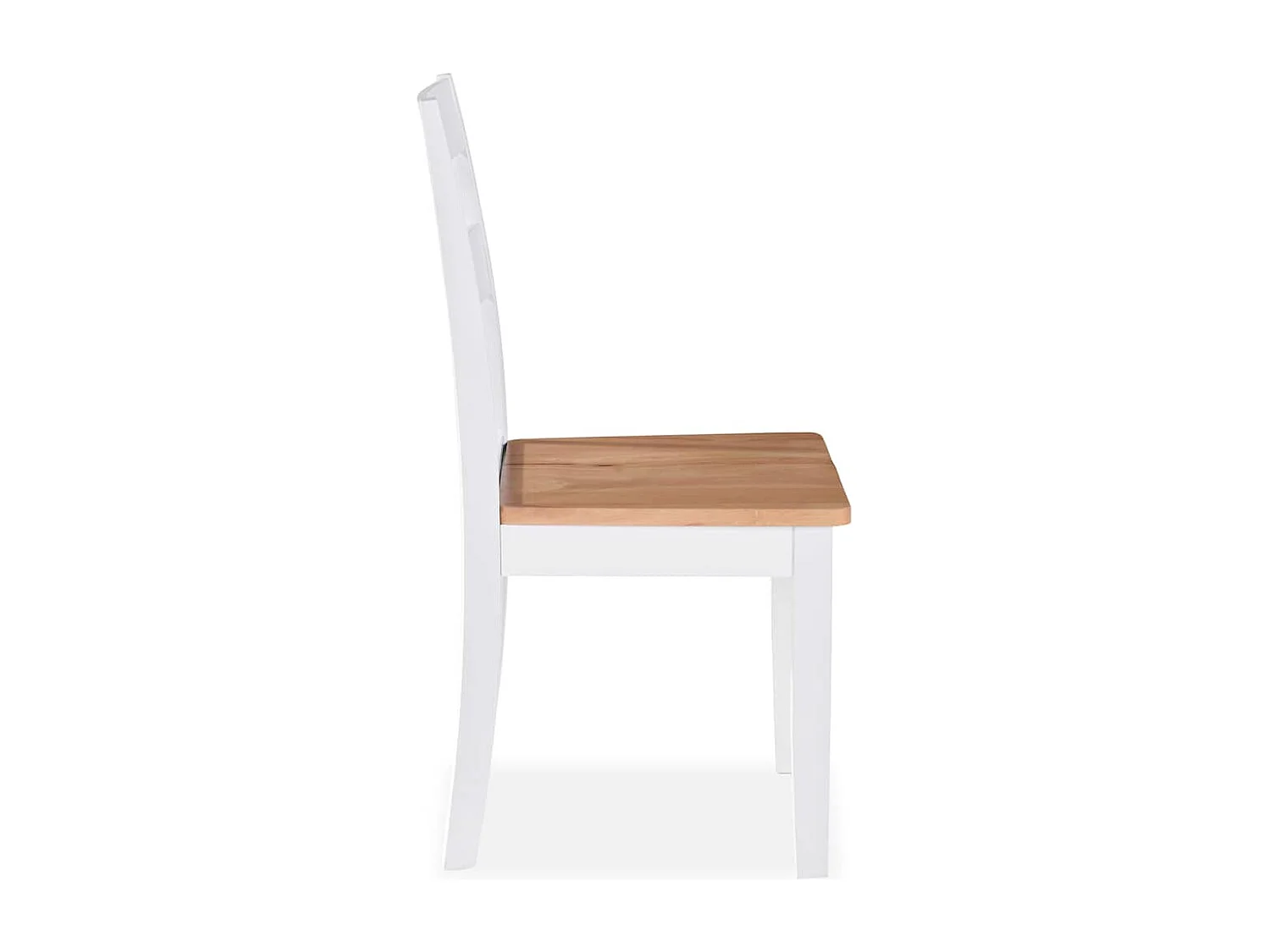 Chaises à manger lot de 6 blanc bois d'hévéa