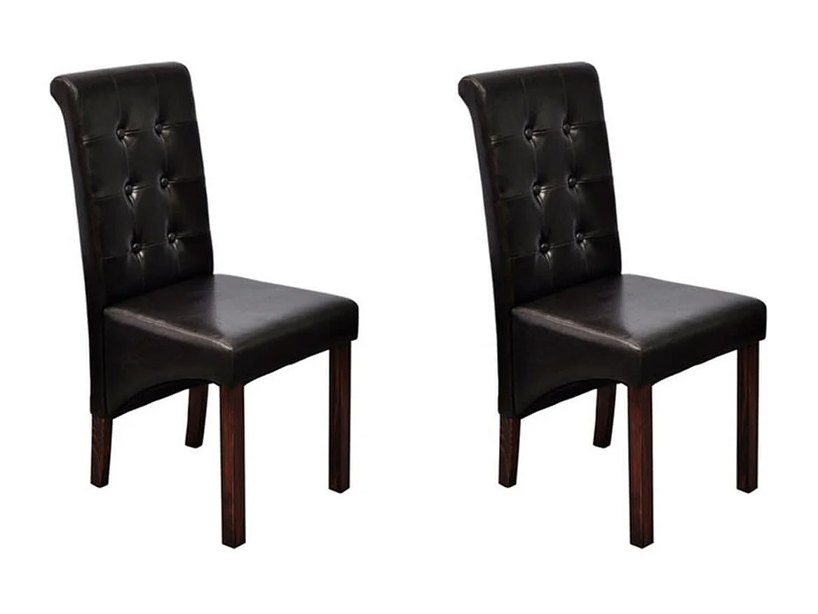 Eetkamerstoelen 2 stukkenkunstleer bruin