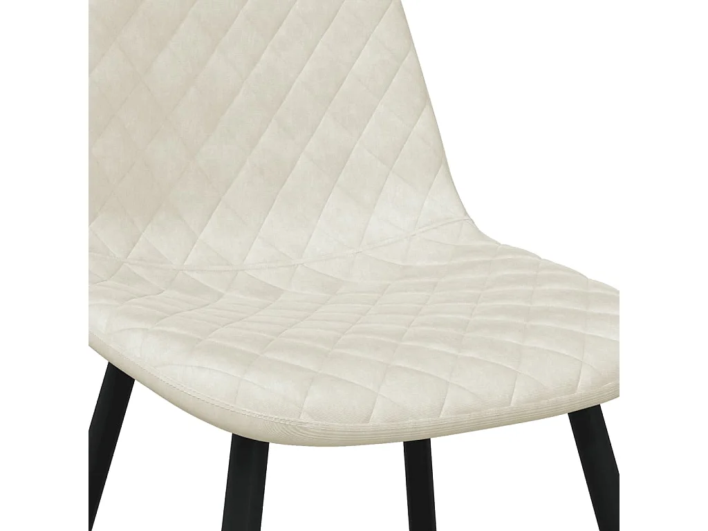 Chaises à manger lot de 2 blanc crème velours