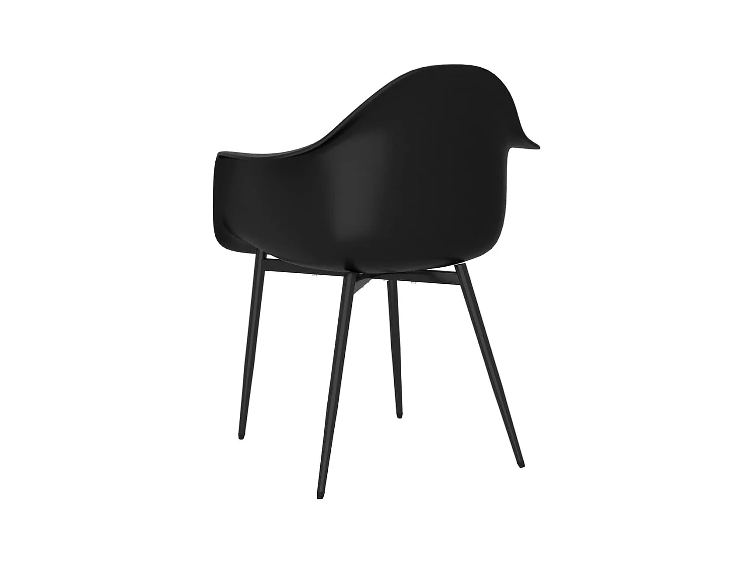 Chaises à manger lot de 4 noir PP